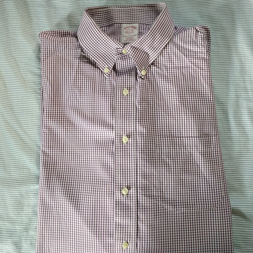 Non-Iron Traditional Fit Purple Checked Shirt